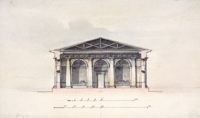 Vue en coupe des écuries de Tsarskoïe Selo, 1792 - Giacomo Antonio Domenico Quarenghi